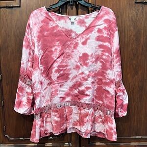Tie-Dye V-Neck Women's Top